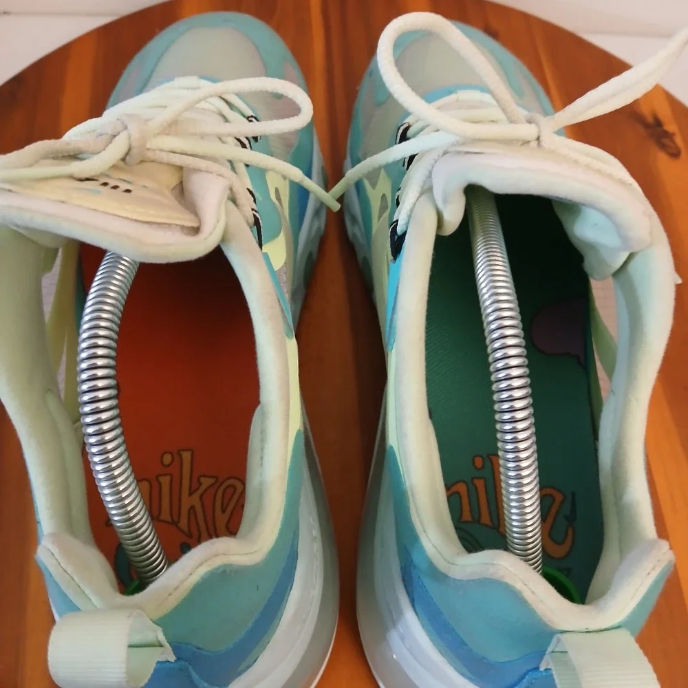 Nike Air Max 270 React Men 10 Blue Green Running Shoes Sneakers AO4971-301